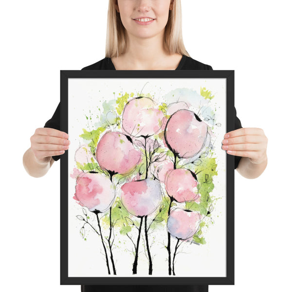 Pink Poppy Pods Framed Print