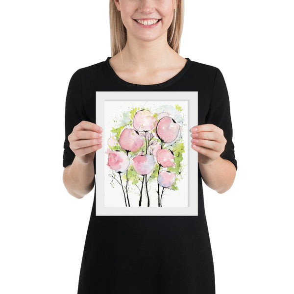 Pink Poppy Pods Framed Print