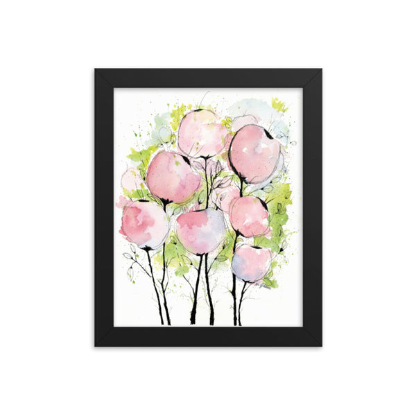 Pink Poppy Pods Framed Print