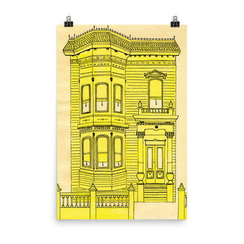 Yellow Victorian Wall Print