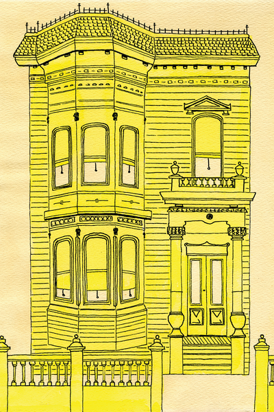 Yellow Victorian Canvas