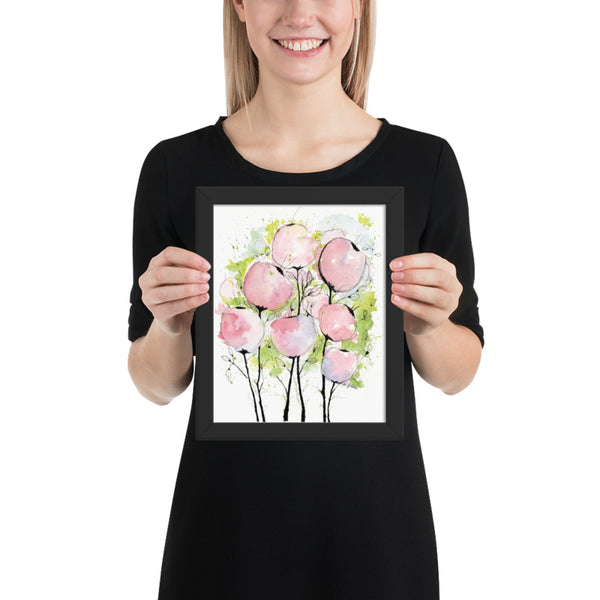 Pink Poppy Pods Framed Print