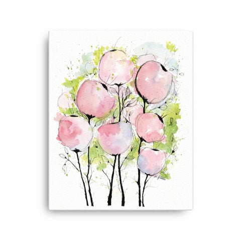 Pink Poppy Pods Canvas